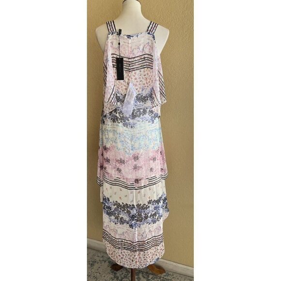 BCBGMAXAZRIA Womens Aaric Floral Hi Lo Asymmetrical Dress Size XS - Picture 3 of 11